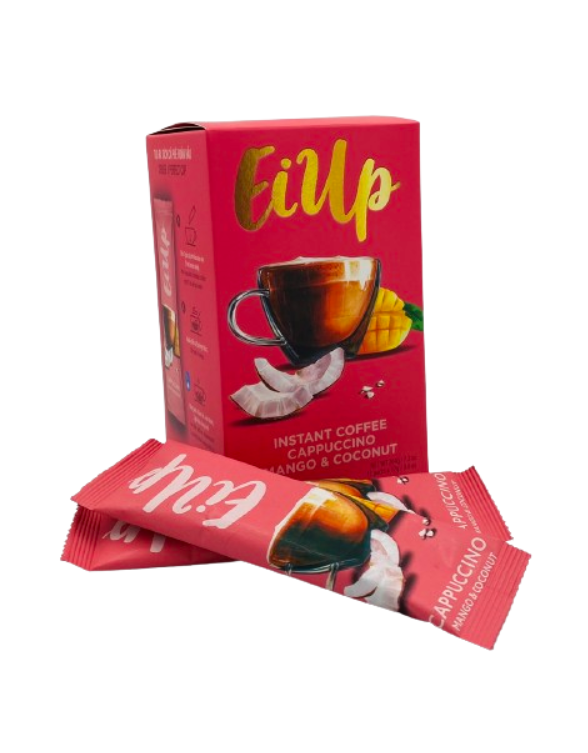 EiUp Cà Phê Hoà Tan Cappuccino Xoài  Dừa hộp 12 gói