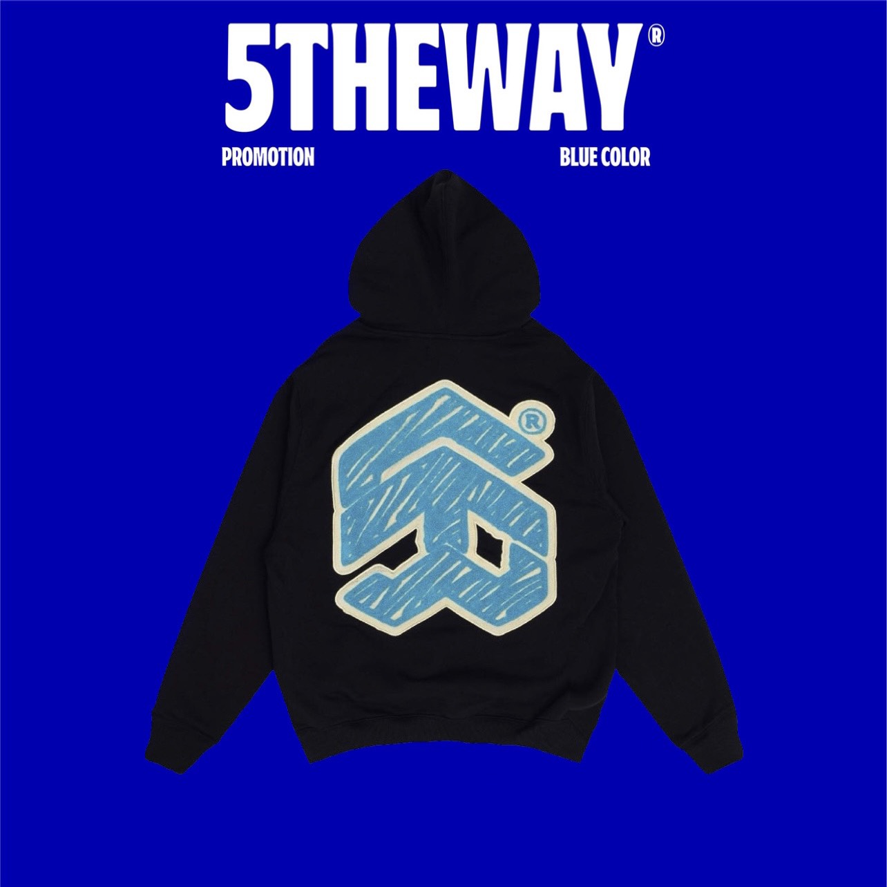 Áo Khoác Hoodie 5THEWAY Màu Đen aka /sketch/ Embroider Traditional Fit Hoodie in BLACK
