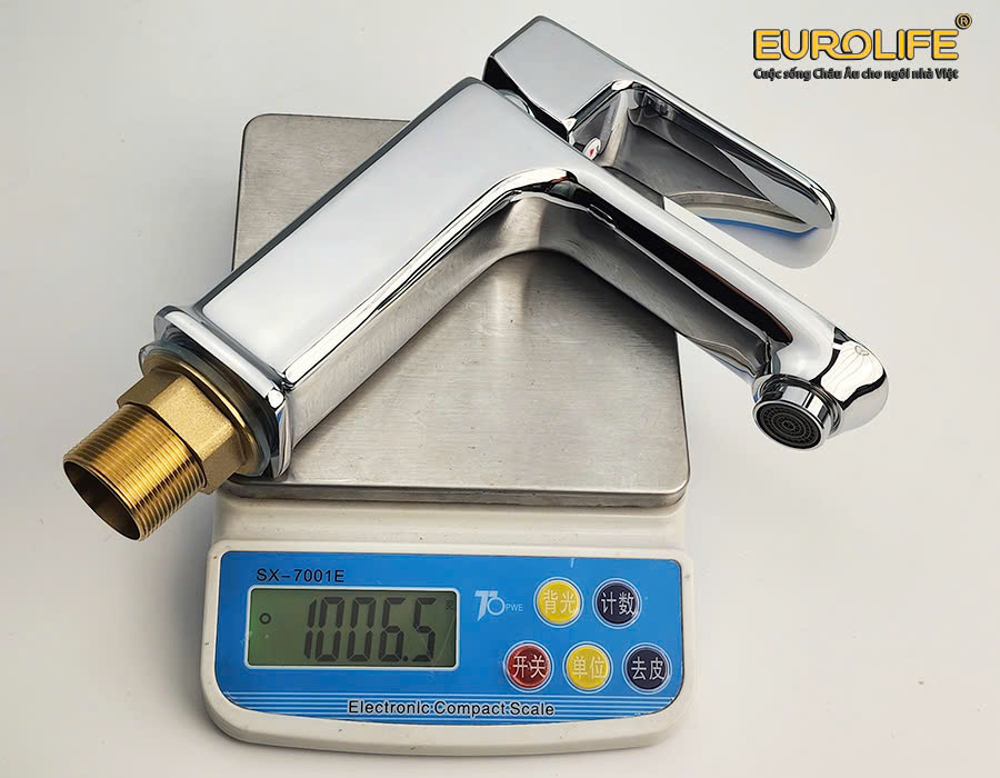 Vòi Lavabo nóng lạnh Đồng mạ Chrome Eurolife EL-8002 (Trắng bạc)