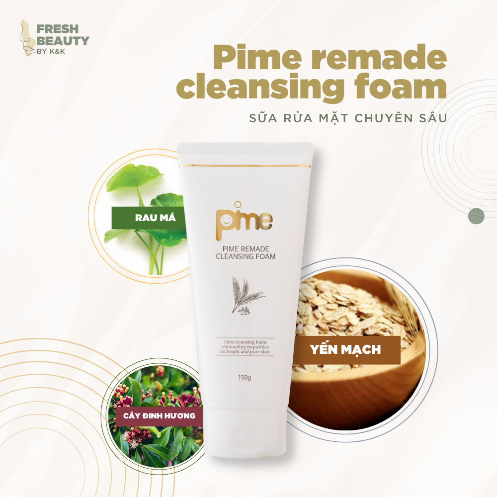 Sữa Rửa Mặt dịu nhẹ 2 in 1 Pime Cleansing Foam sạch cực sâu, tạo bọt mịn 150g