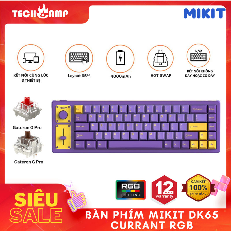 Bàn Phím MIKIT DK65 CURRANT RGB - Hàng chính hãng