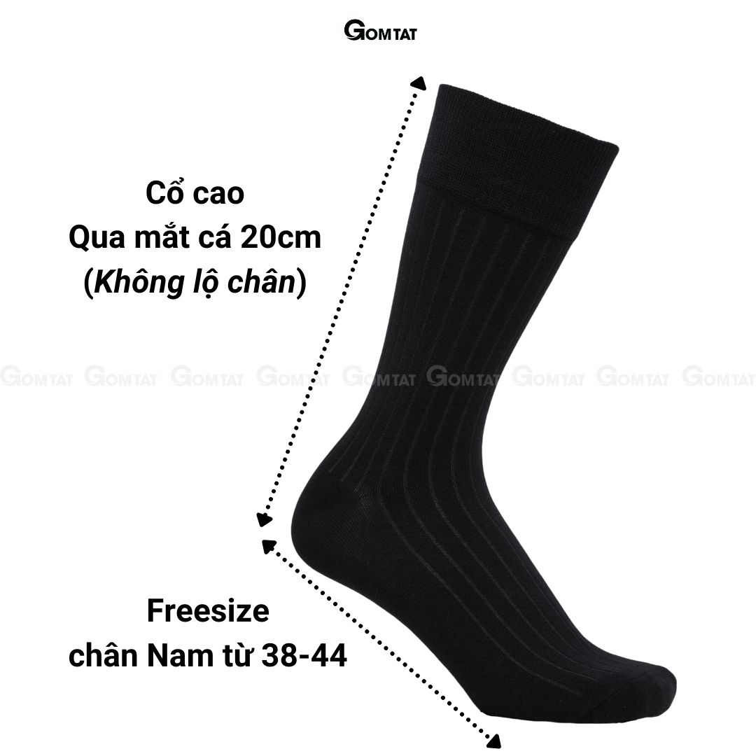 Combo 5 đôi tất vớ mang giày tây nam công sở cổ cao GOMTAT, chất liệu cotton cao cấp hút ẩm, thoáng khí - GOM-MIX11-CB5