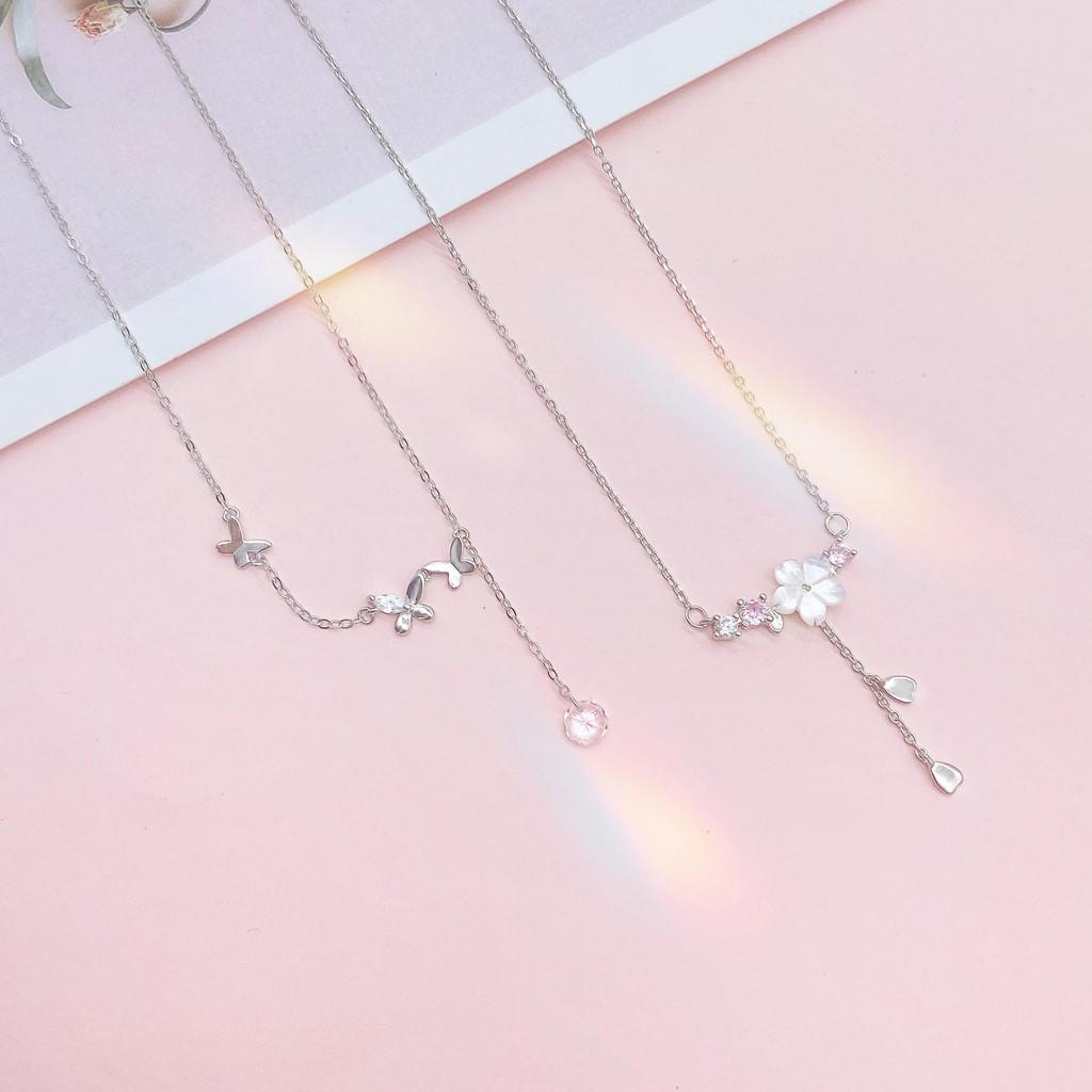 Dây Chuyền Bạc Blue Peach Butterfly DC591
