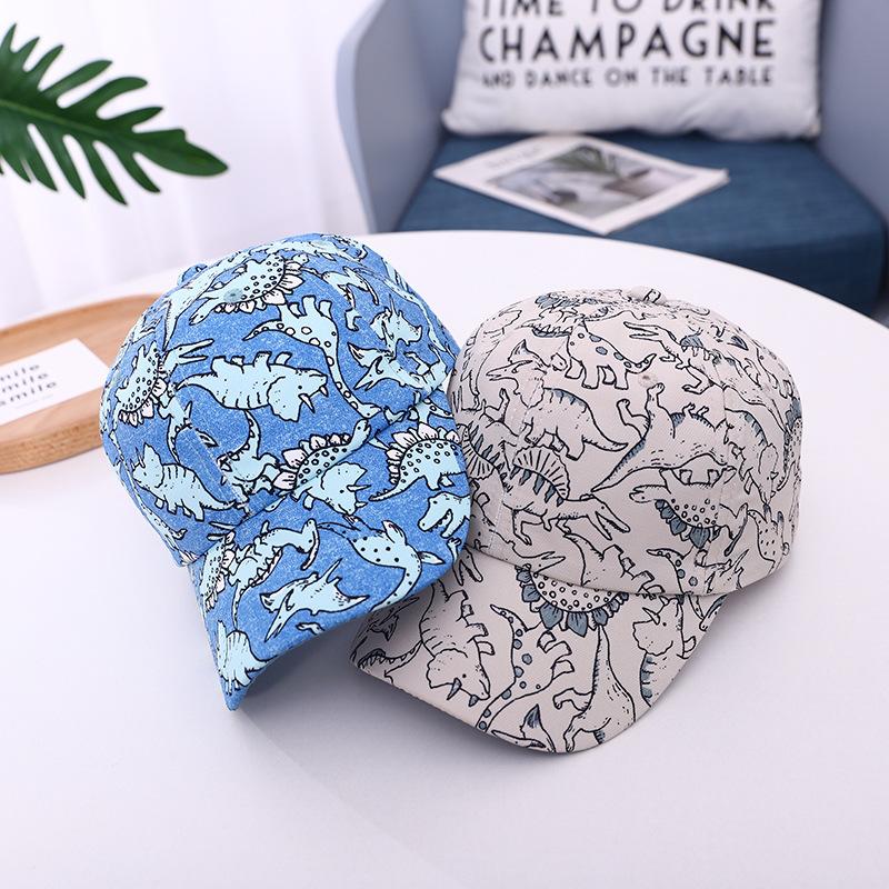 Hoạt Hình Khủng Long Muỗng Cho Bé Mũ Lưỡi Trai Bóng Chày In Hình Trẻ Em Bộ Đội Mùa Xuân, Mùa Thu Miếng Vải Cho Bé Trai Bé Gái Áo Unisex Bonnet Color: Beige Size: 48-52cm Age Range: 8 months to 5 years