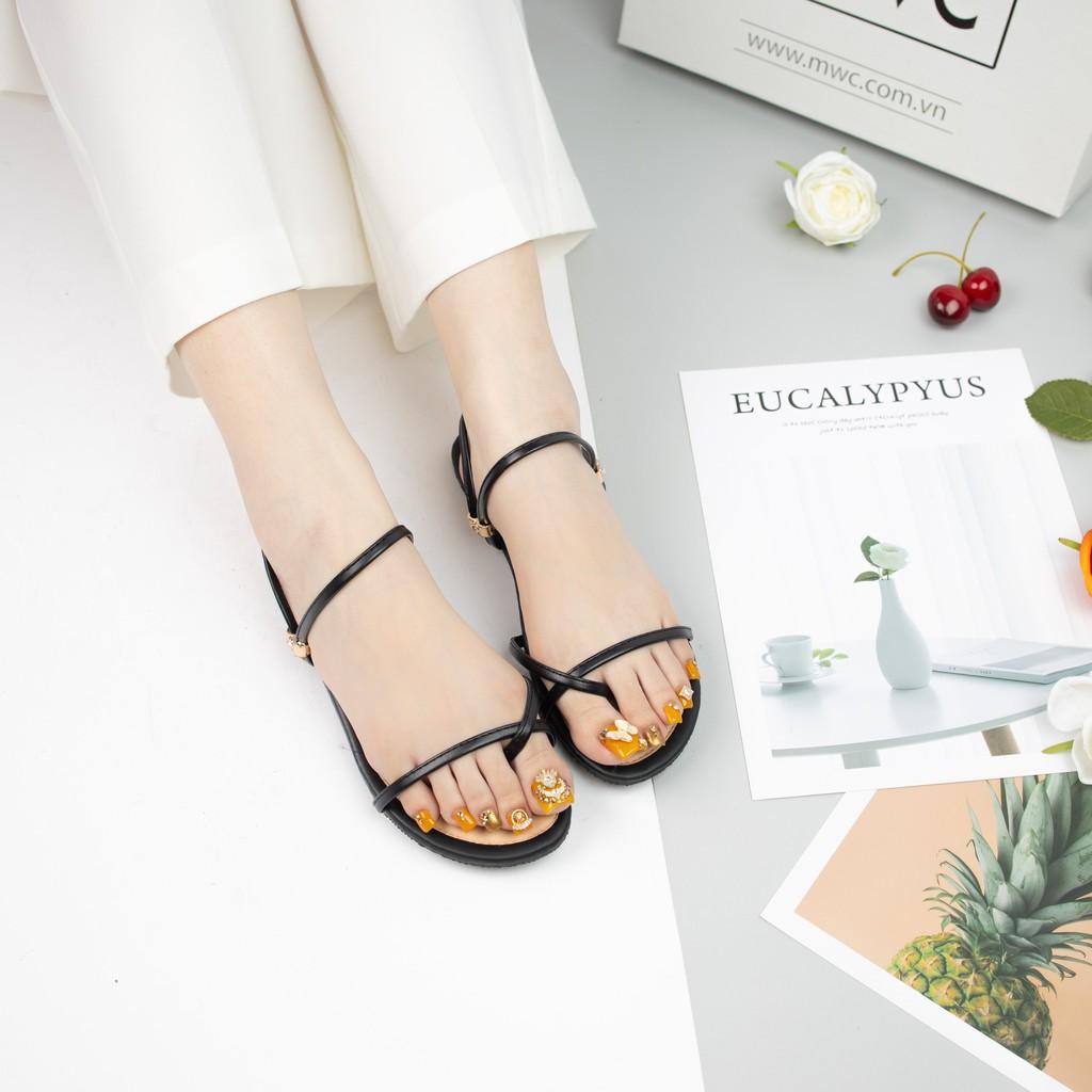 Giày sandal nữ MWC sandal xỏ ngón đế bệt dây mảnh thời trang cá tính NUSD- 2728