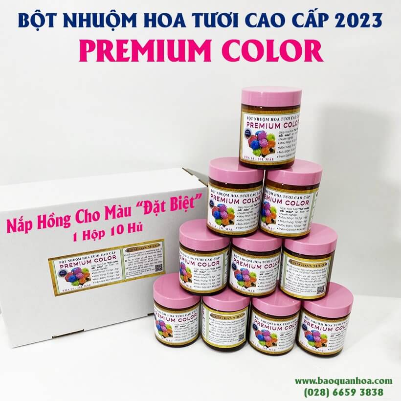 Bột Màu Nhuộm Hoa Tươi nhập khẩu Israel (màu Hồng Sen Pre 05) pha trên 12L đến 15L màu nước an toàn và chuyên nghiệp