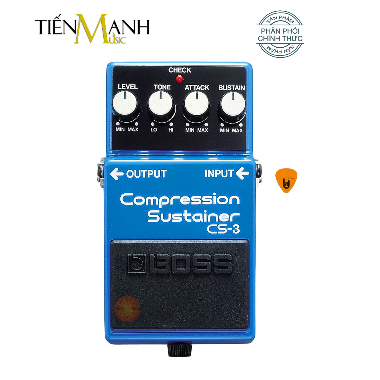 Phơ Guitar Boss CS-3 Compression Sustainer - Bàn Đạp Fuzz Pedals Effects CS3 Hàng Chính Hãng - Kèm Móng Gẩy DreamMaker