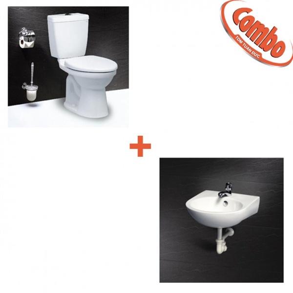 Bàn Cầu CAESAR CD1325 + Lavabo L2152 + Phụ Kiện BS304A