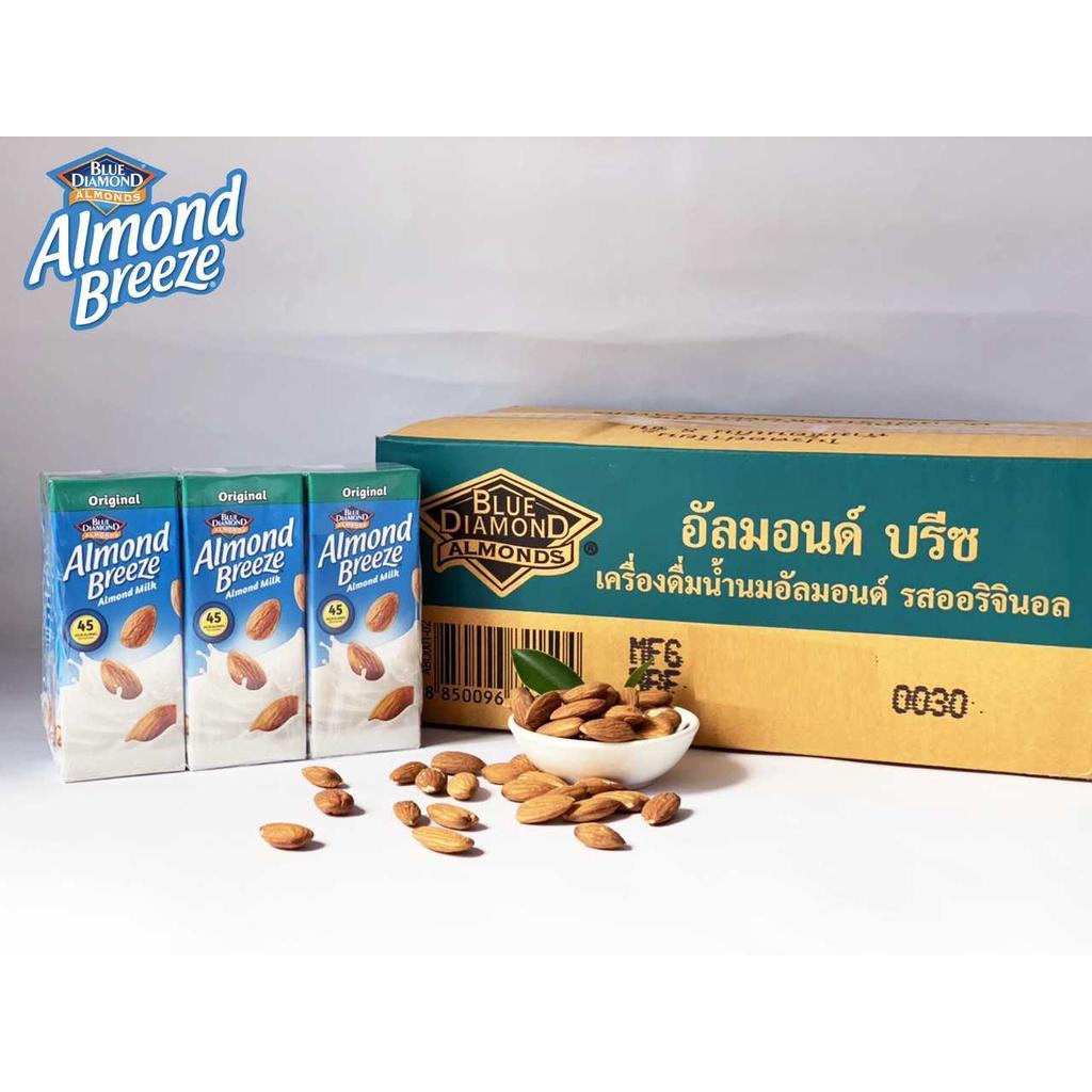Thùng Sữa hạt hạnh nhân ALMOND BREEZE NGUYÊN CHẤT 180ml (24 hộp) - Sản phẩm của TẬP ĐOÀN BLUE DIAMOND MỸ - Đứng đầu về sản lượng tiêu thụ tại Mỹ