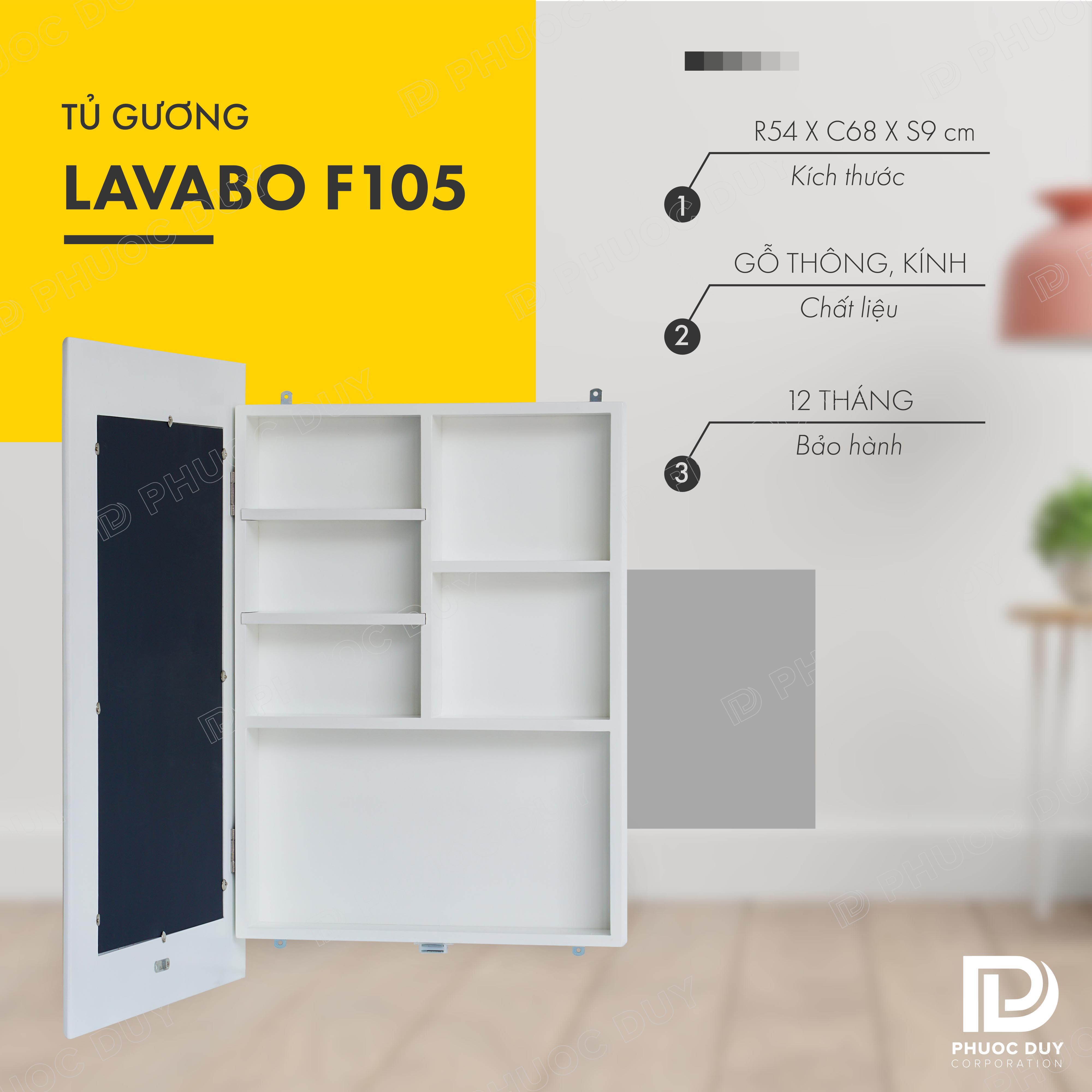 Tủ gương phòng tắm treo tường đa năng - Tủ gương Lavabo F105