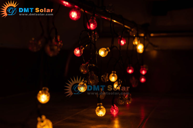Đèn led dây pha lê trang trí năng lượng mặt trời - LED NHIỀU MÀU LD04-RGB [12 MÉT]