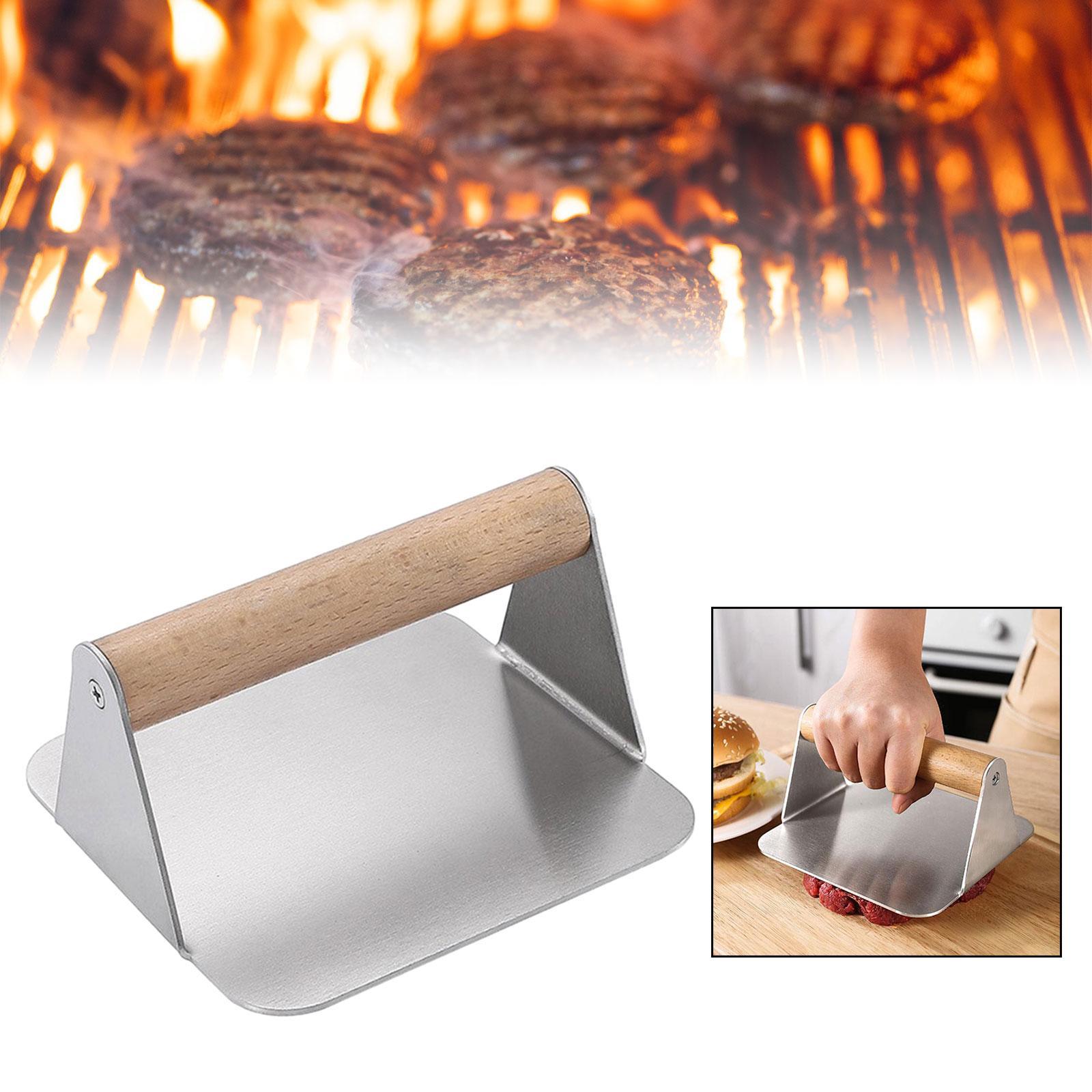 Burger Press, Stainless Steel Grill Press Weight, Professional Burger Smasher, BBQ Meat Presser for Flat Top Steak Griddle Cooking
