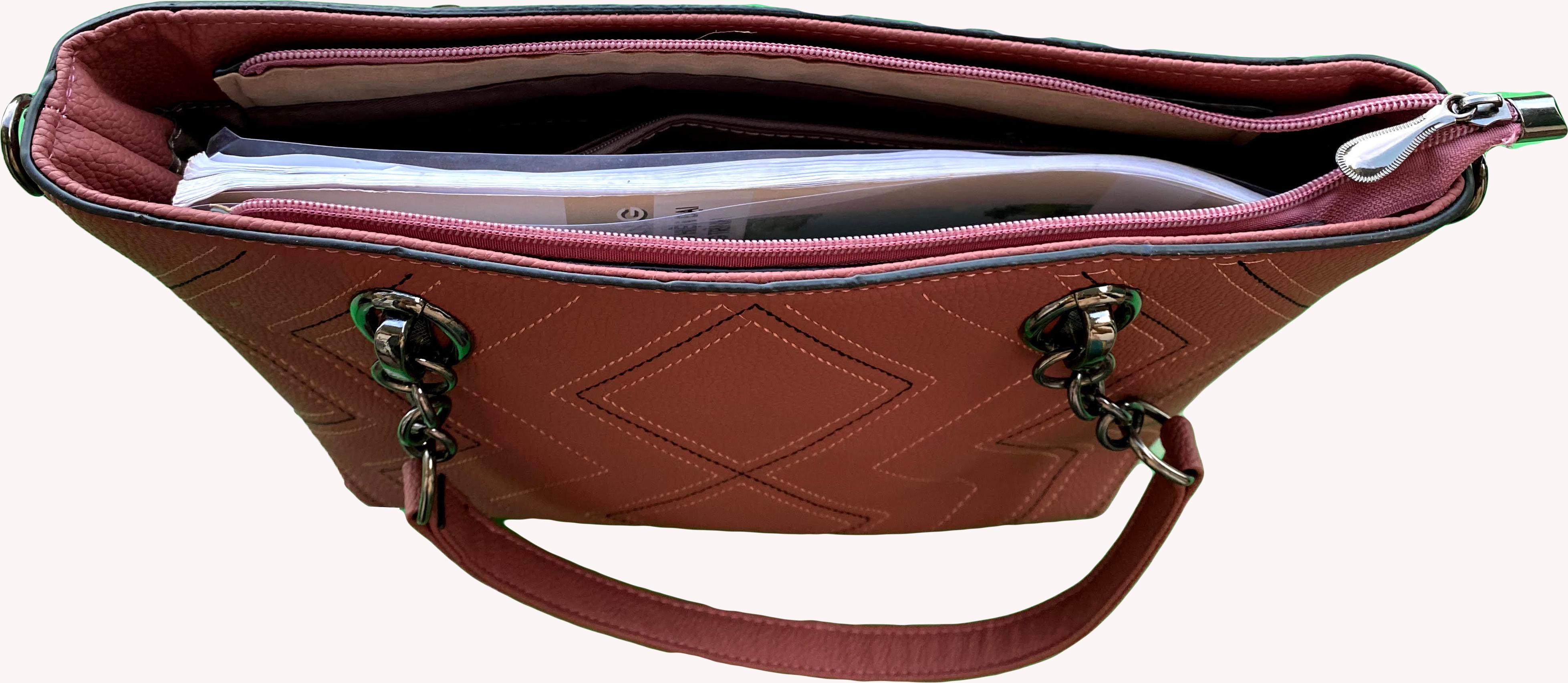 Túi da nữ thời trang may ziczac 050720