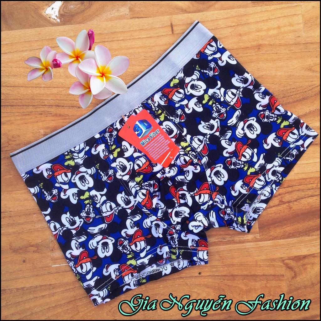 Mua 4 tặng 1 = 5 Quần boxer thun lạnh in hình họa tiết rất độc đáo