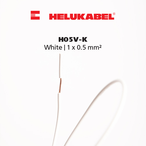Dây cáp điều khiển HELUKABEL H05V-K | White | 1 x 0.5 mm²