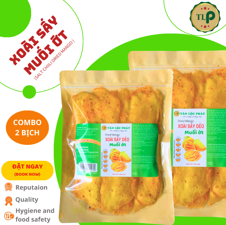 XOÀI SẤY MUỐI ỚT TÂN LỘC PHÁT COMBO 2 BỊCH - MỖI BỊCH 250G