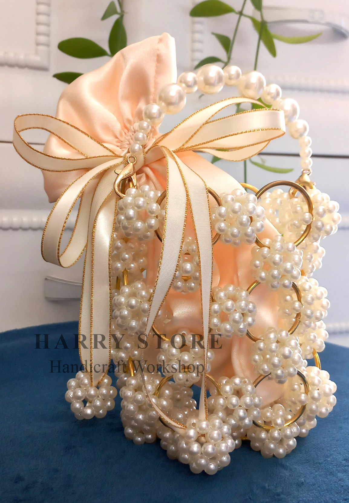 Túi handmade tự đan hạt ngọc trai HRRA-TT xu hướng thời trang kết hợp truyền thống và hiện đại