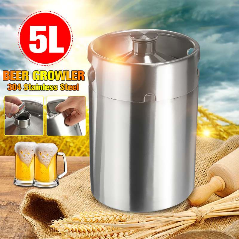 Vỏ Mini Keg Beer Inox 304 5L cho pha chế