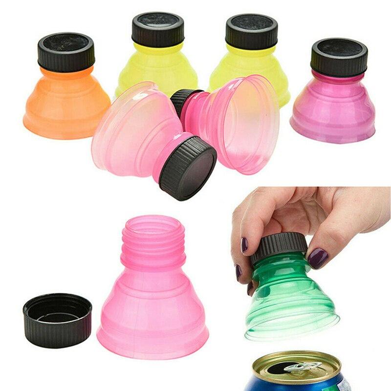 6pcs Reusable Beverage Can Cap Cover Lid Soda Pop Beer Flip Bottles Top Container Snap Leak Proof Sealing Drink Bottle Topper