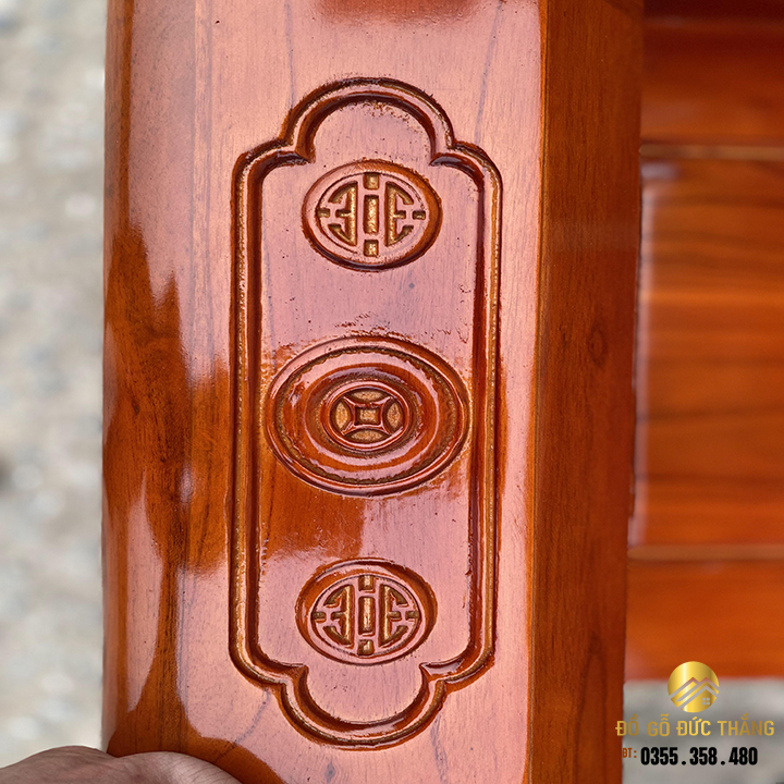 Bàn ghế âu á chương cuốn thư gỗ xoan giá rẻ đep