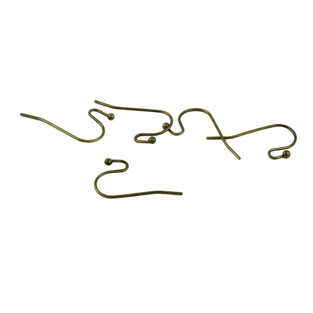 100pcs Brass French Wire Dot Ball Earring Hook Dangle DIY Findings