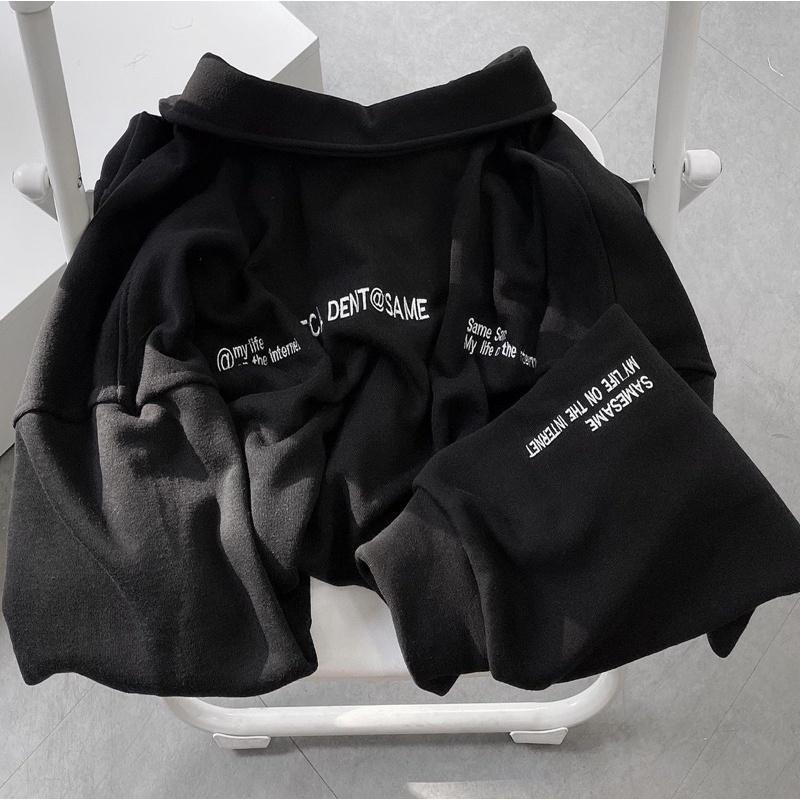 áo sweater SAMES màu đen unisex ảnh thật SSSTore ( nam nữ mặc đều được