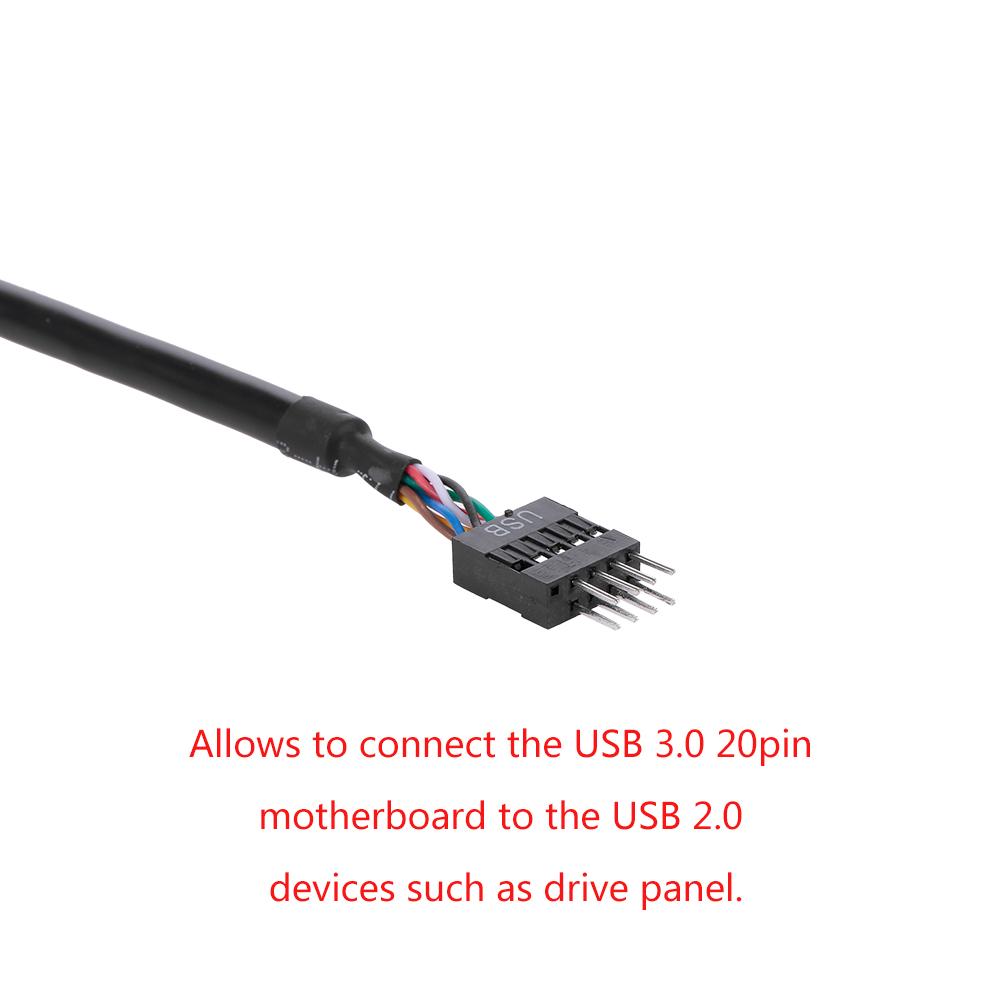 20Pin USB 3.0 Female Motherboard Header To USB 2.0 9Pin Male Adapter Cable Line Converter