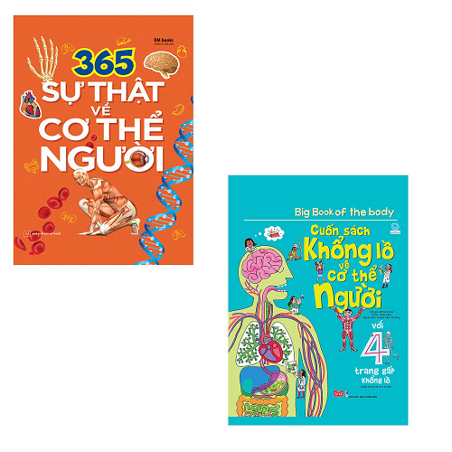 Bộ 2 cuốn sách khổng lồ giúp bé tìm hiểu về cơ thể người: 365 sự thật về cơ thể người - Cuốn sách khổng lồ về cơ thể người