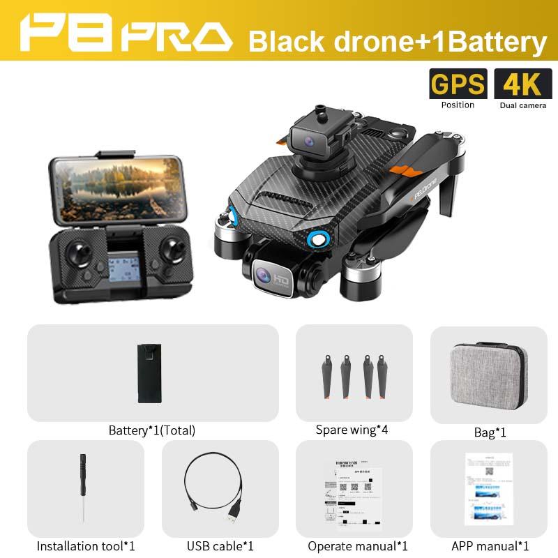 KOHR 2023 New P8 Pro Brushless GPS Drone 4K Dual Camera WIFI Quadcopter Five-Sided Intelligent Obstacle Avoidance Helicopter Toy