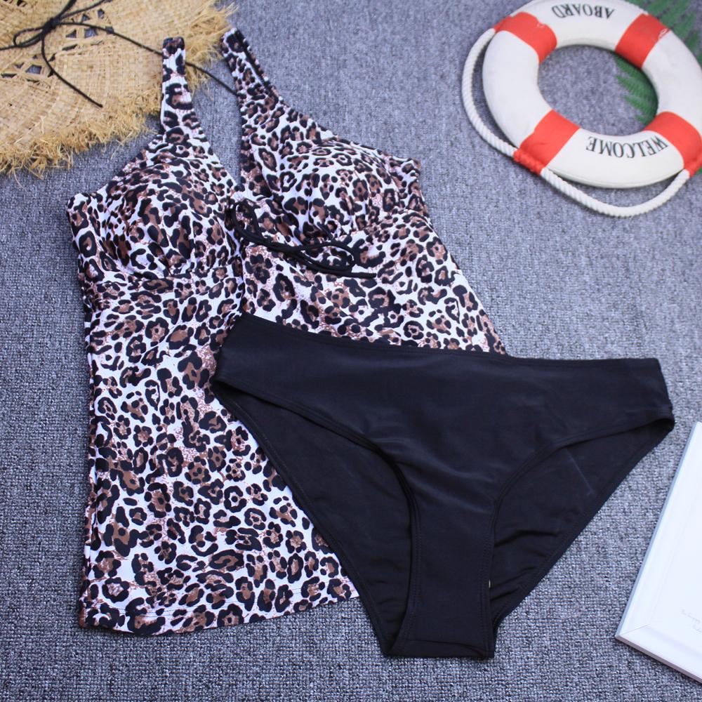 Tankini 2020 Phụ Nữ Đồ Bơi Hai Mảnh Bikini Bộ Đẩy Lên Đồ Bơi Vintage Đệm Áo Tắm Nữ Đi Biển Plus Kích Thước 3XL