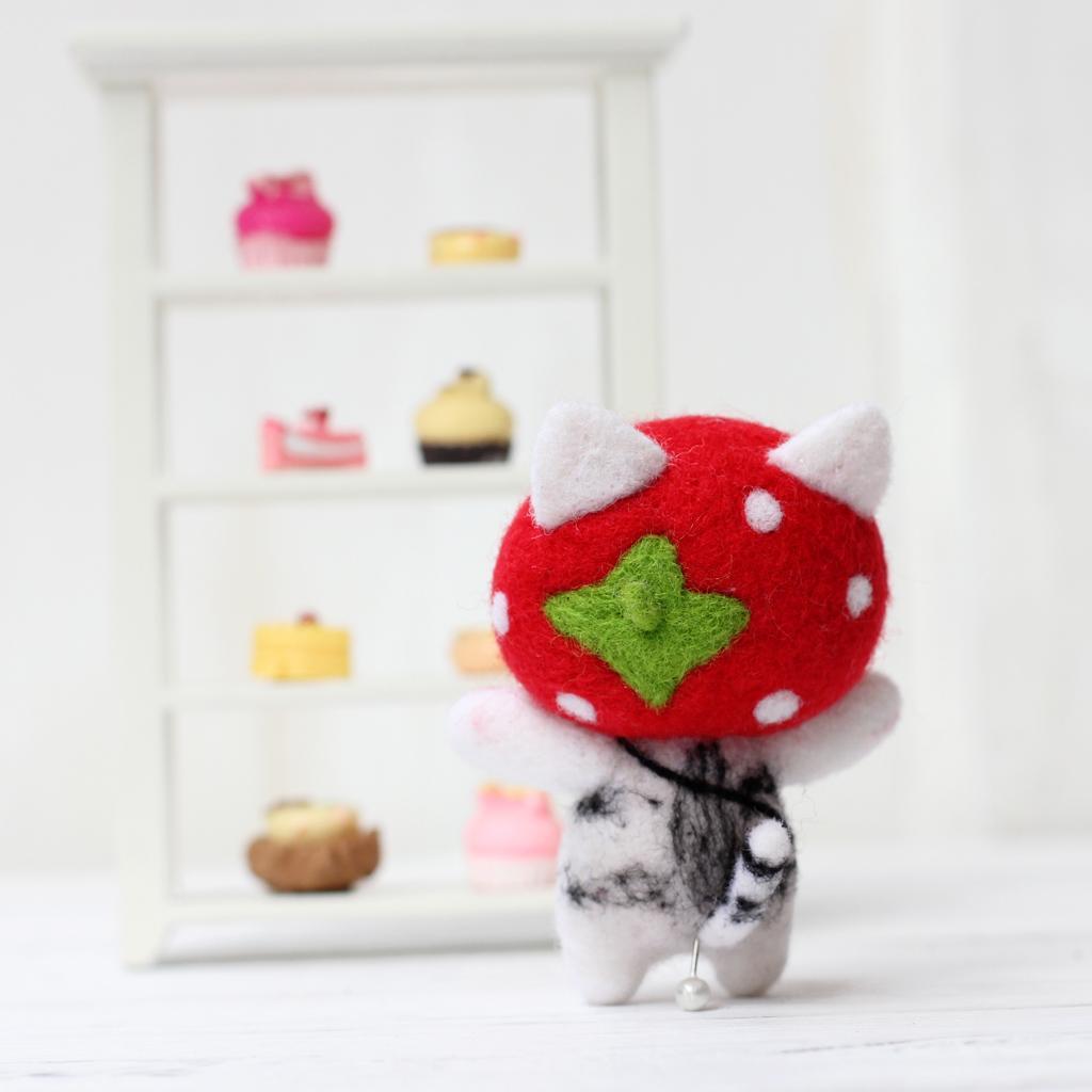 1 Set 3D Cat Felting Kit Felting Wool Handmade for Decor