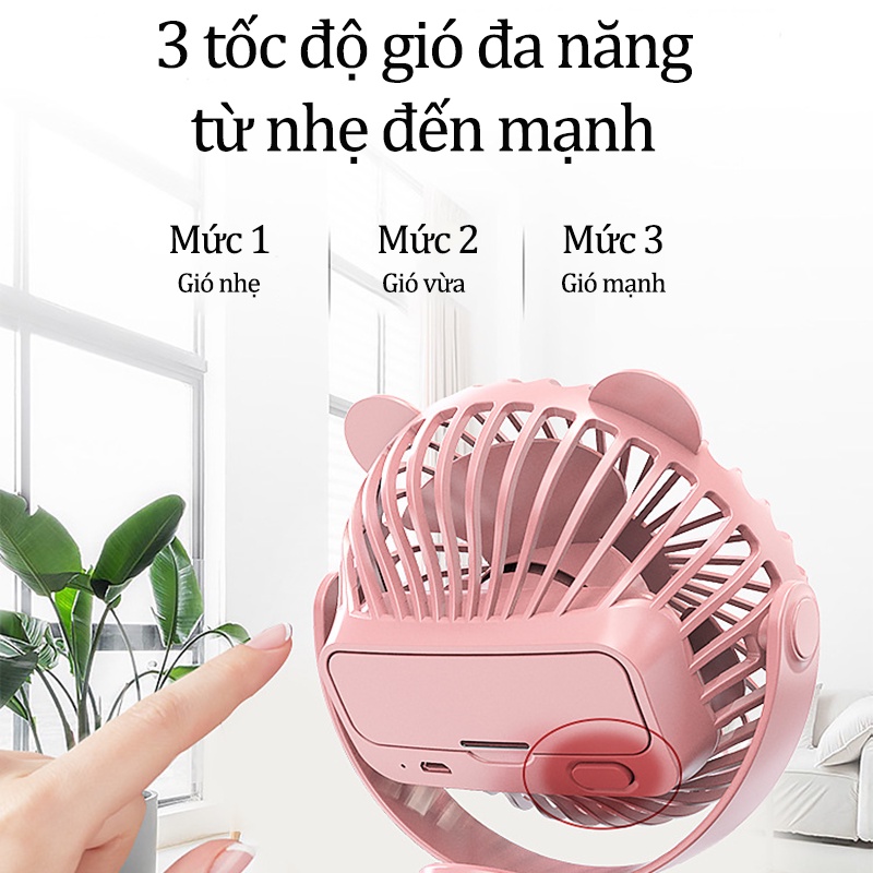 Quạt Mini Kẹp Bàn Siêu Mát Tích Điện Có 3 Cấp Độ Có Thể Điều Chỉnh Dễ Dàng Quạt Kẹp Xe Đẩy Cho Bé Pin Siêu Trâu Tiện Lợi Khi Đi Dạo Quạt Kẹp Nôi Cho Trẻ Điều Chỉnh 720 Độ Đơn Giản Dễ Dàng Bảo Hành 12 Tháng