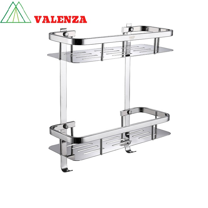 Kệ nhà tắm, kệ để đồ nhà tắm inox sus304 dáng thẳng 2 tầng KVT02