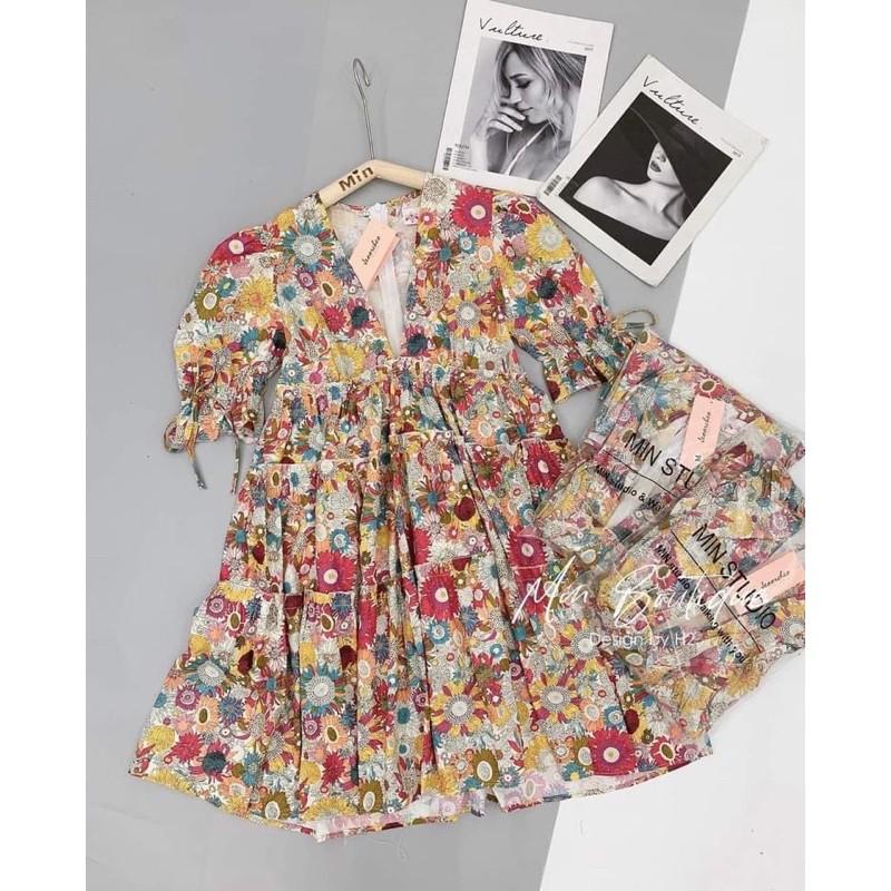Đầm baby doll họa tiết bông hoa tiểu thư