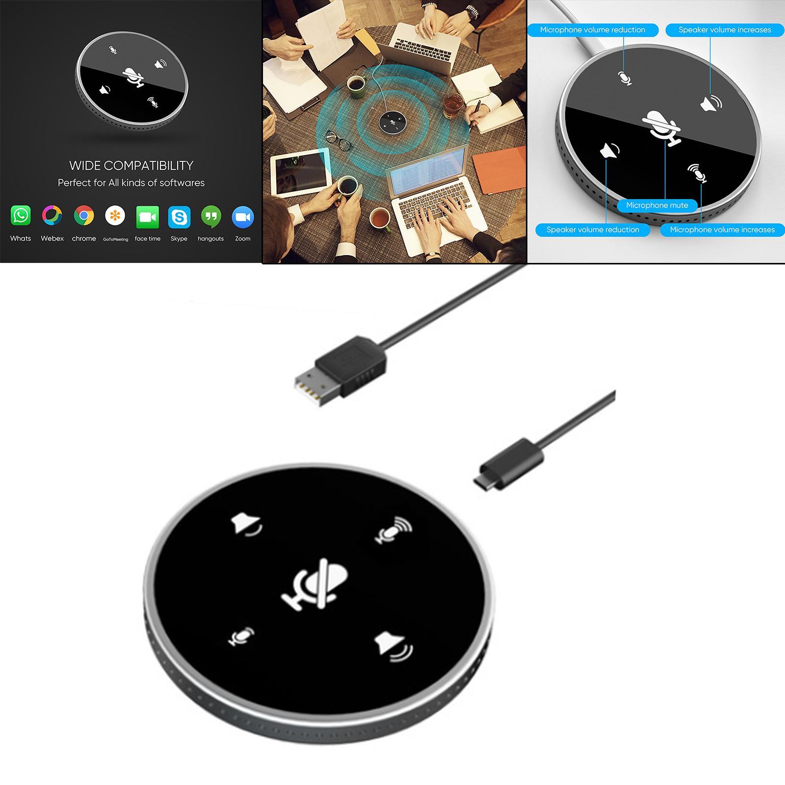 2Pcs USB Conference Microphone w/Speaker Mic w/ Mute for Desktop Computerk