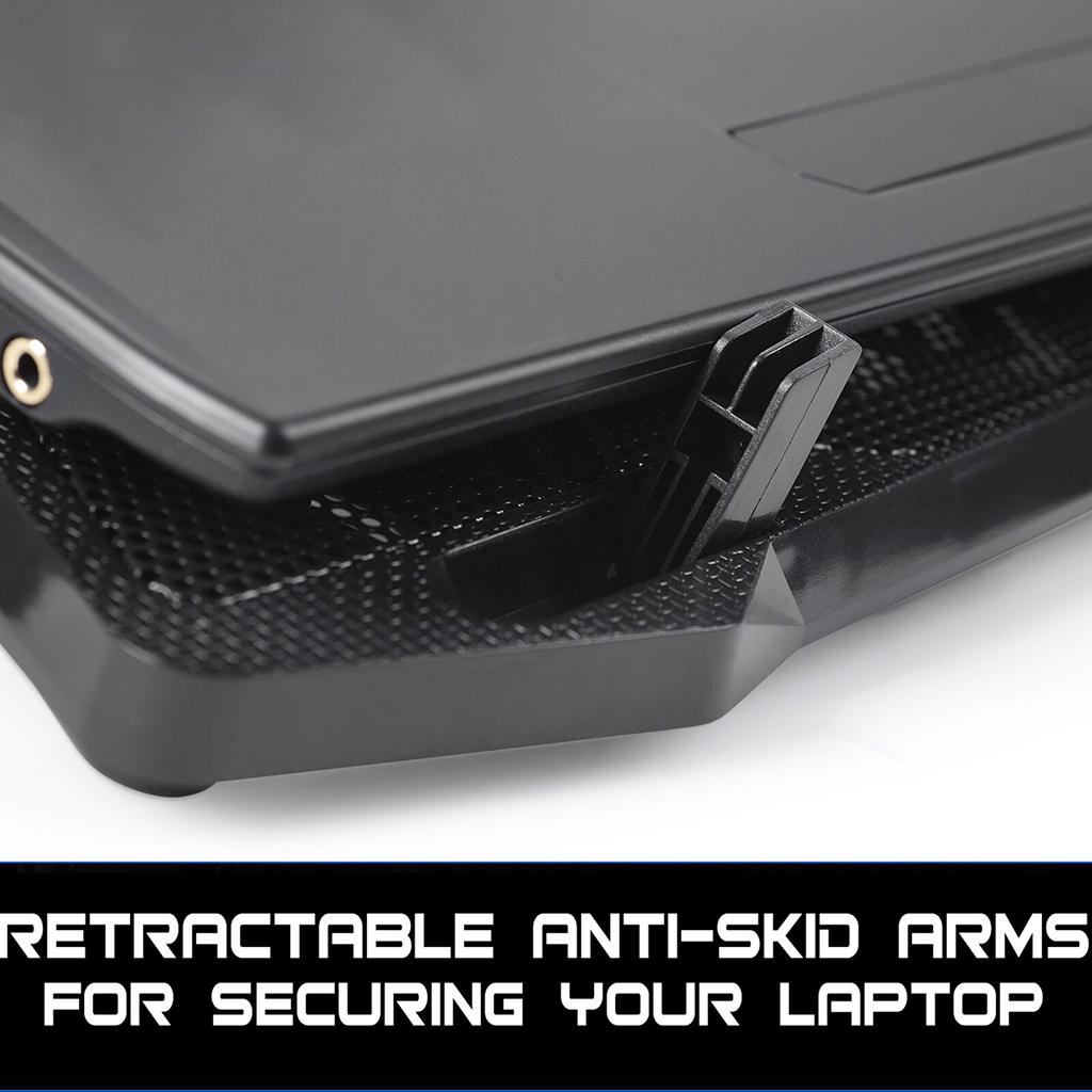 Laptop Cooling Pad - Support 12 to 17 Inches Laptops,  4 Fans LED Light Quiet Rapid Cooling, USB Slim Portable Gaming Stand - Black