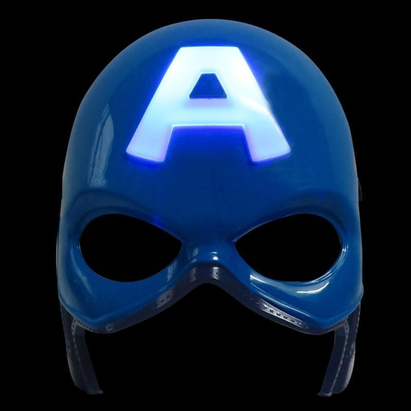 - Mặt Nạ Hóa Trang Nhân Vật Captain America phát sáng-Mặt nạ hóa trang siêu nhân Captain America