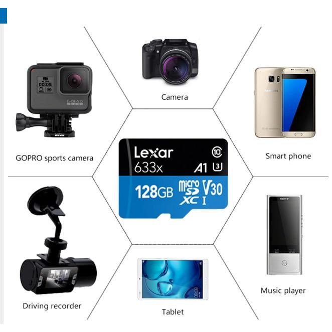 Thẻ nhớ Lexar Micro SDHC 128GB 633X 95MB/s A1 dành cho Camera hành trình - Hàng Chính Hãng