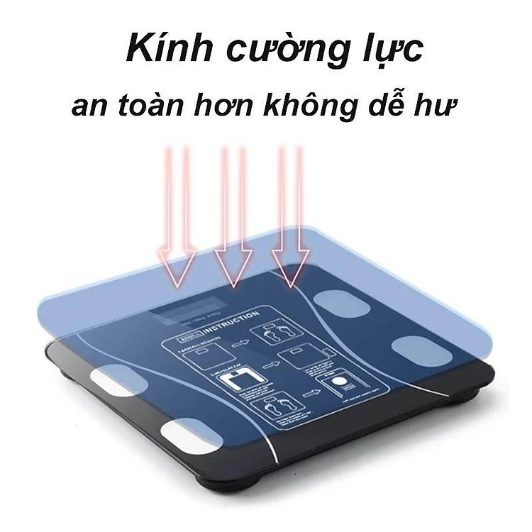 Cân Điện Tử Bluetooth Thông Minh Đo Lượng Mỡ Và Nước Trong Cơ Thể, Tính Chỉ Số BMI Trọng Tải 180kg Giao Màu Ngẫu Nhiên