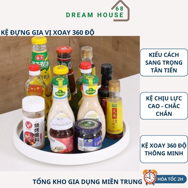 Kệ Đựng Gia Vị 1 -2 Tầng Xoay 360 Độ Tiện Dụng Cho Nhà Bếp