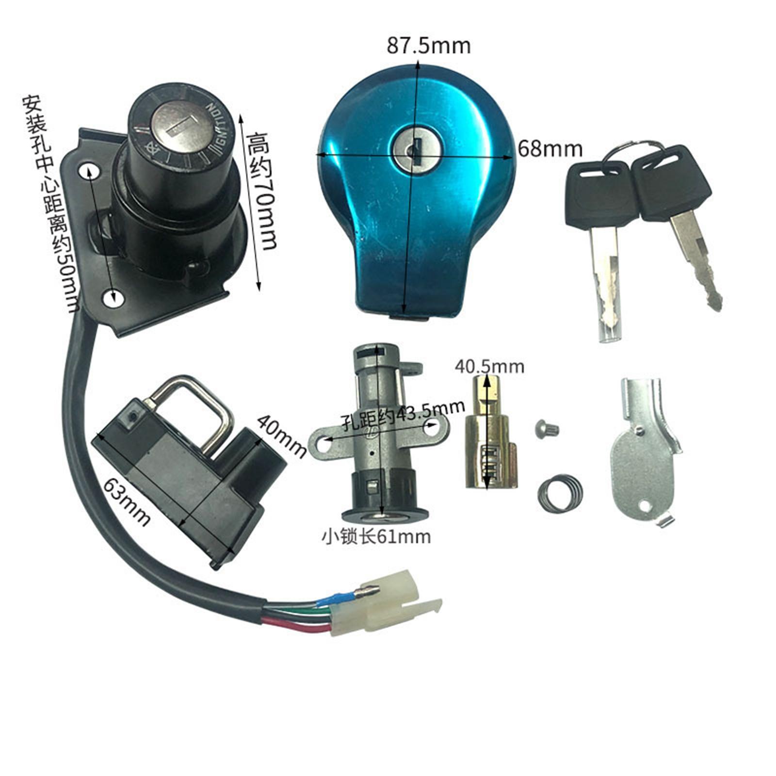 Ignition Switch Lock Fuel Gas Cap Cover Keys Set Durable Premium Car Accessories High Performance Replaces for Virago XV125 XV535 XV250