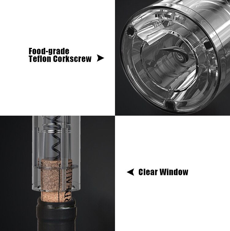 Dụng cụ mở rượu vang 4in1 pin sạc, cảm ứng v3
