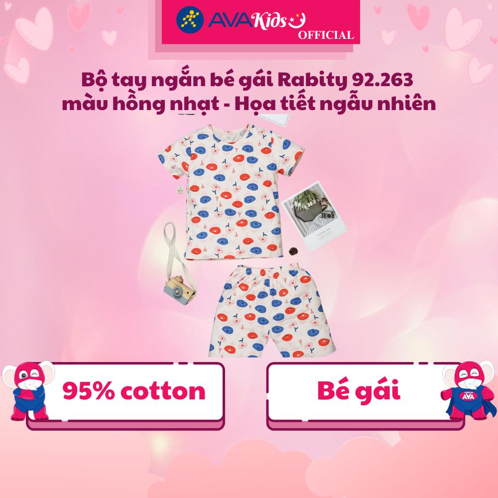 Bộ tay ngắn bé gái Rabity 92.263 màu hồng nhạt - Họa tiết ngẫu nhiên - Hàng Chính Hãng