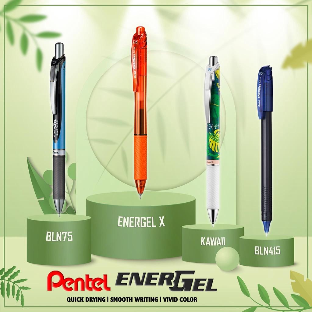 Bút Bi Nước Pentel Energel X BL107 Ngòi 0.7mm Mực Đen Thiết Kế Nắp Trắng