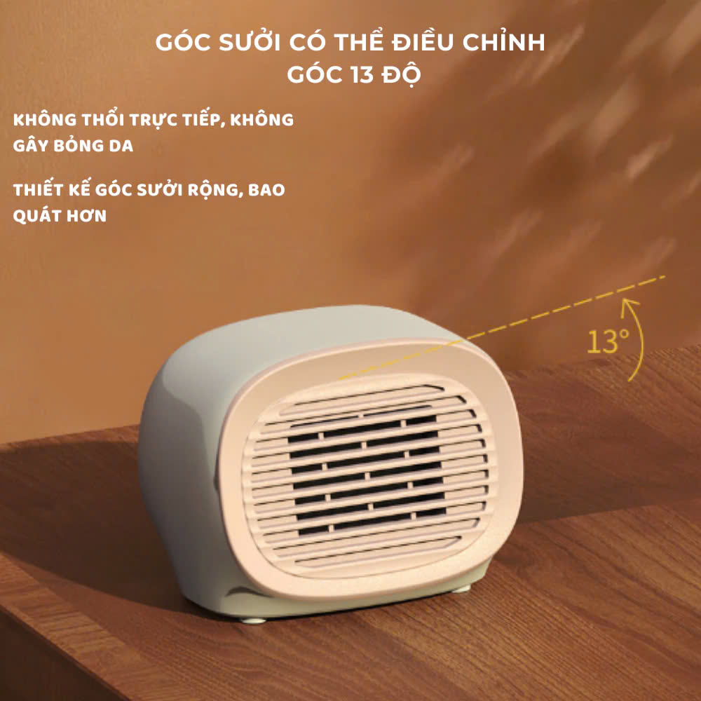 Máy sưởi gốm không khô da mini nhập khẩu quạt sưởi ceramic không đốt oxi, không phát sáng, làm nóng nhanh Trong 3s mùa đông để bàn văn phòng Vận Hành Êm Ái An Toàn Tiết Kiệm Điện Cân Bằng Độ Ẩm Yên Tĩnh Cho Giấc Ngủ Du Lịch Phượt Dã Ngoại - Hàng Nhập Khẩu