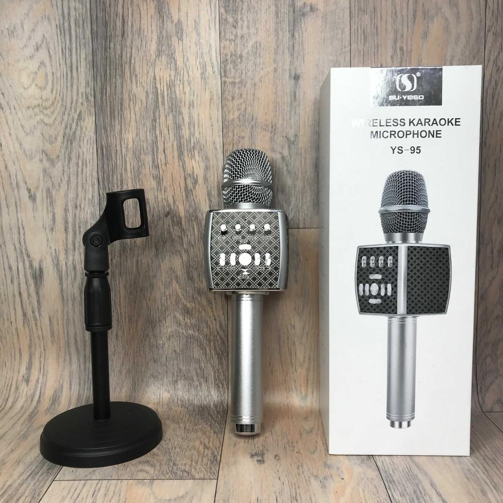 Micro karaoke không dây bluetooth YS-95 hỗ trợ ghi âm loa bass, hát thỏa thích-cực vang siêu phẩm