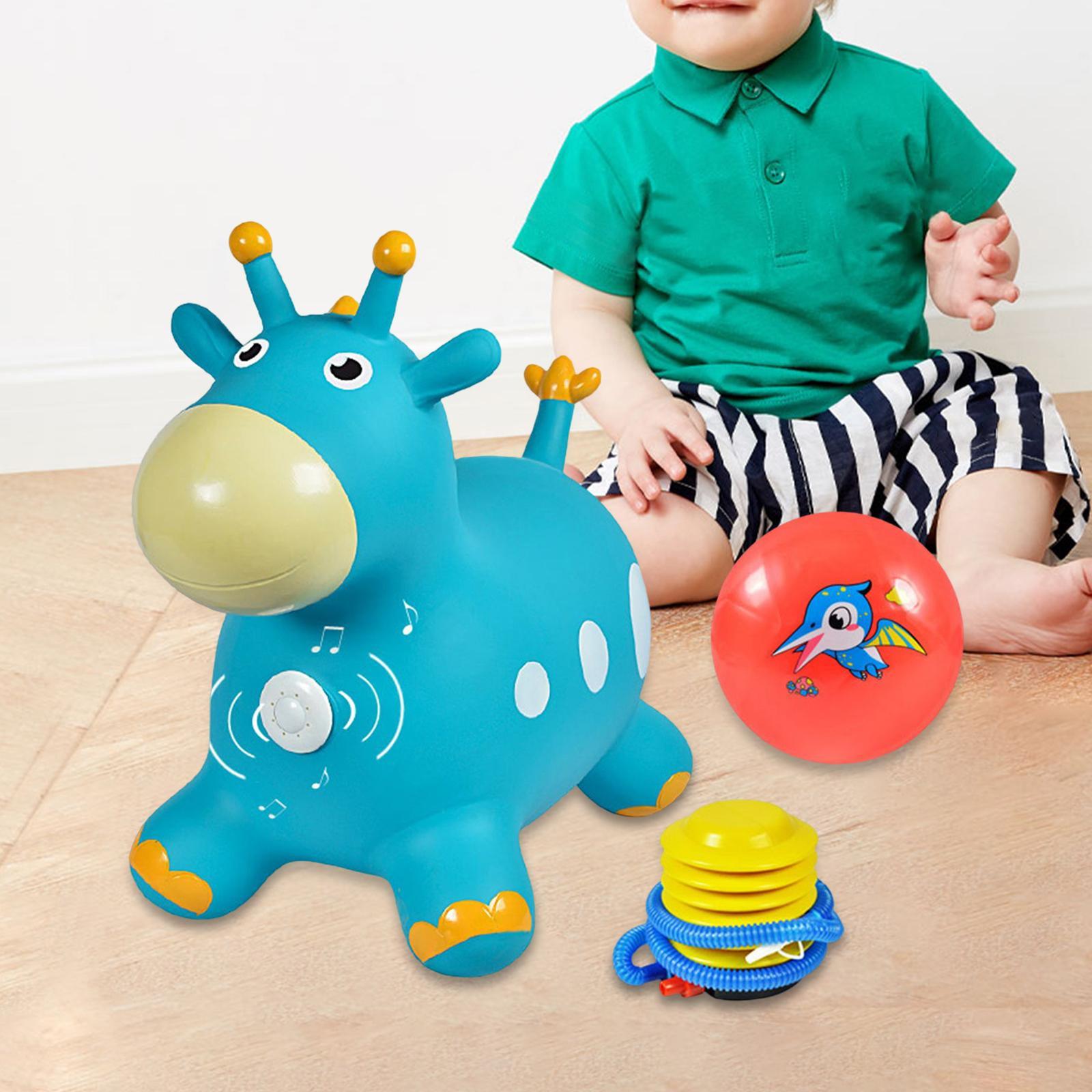 Inflatable Bouncy Animal  Toddlers Toy with Music Indoor Outdoor Used