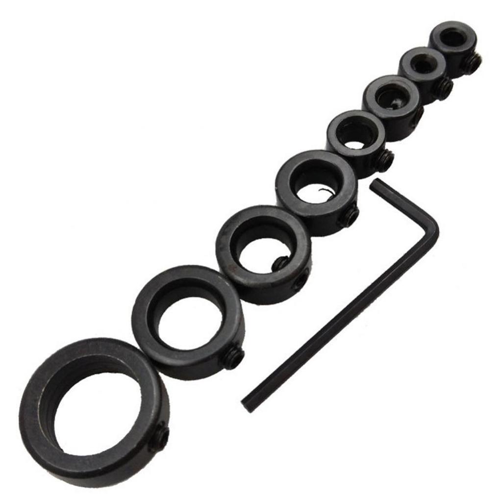 8Pcs Woodworking Spacing Ring+Hex Wrench+Flush Trim Router Bit 1" Cutter