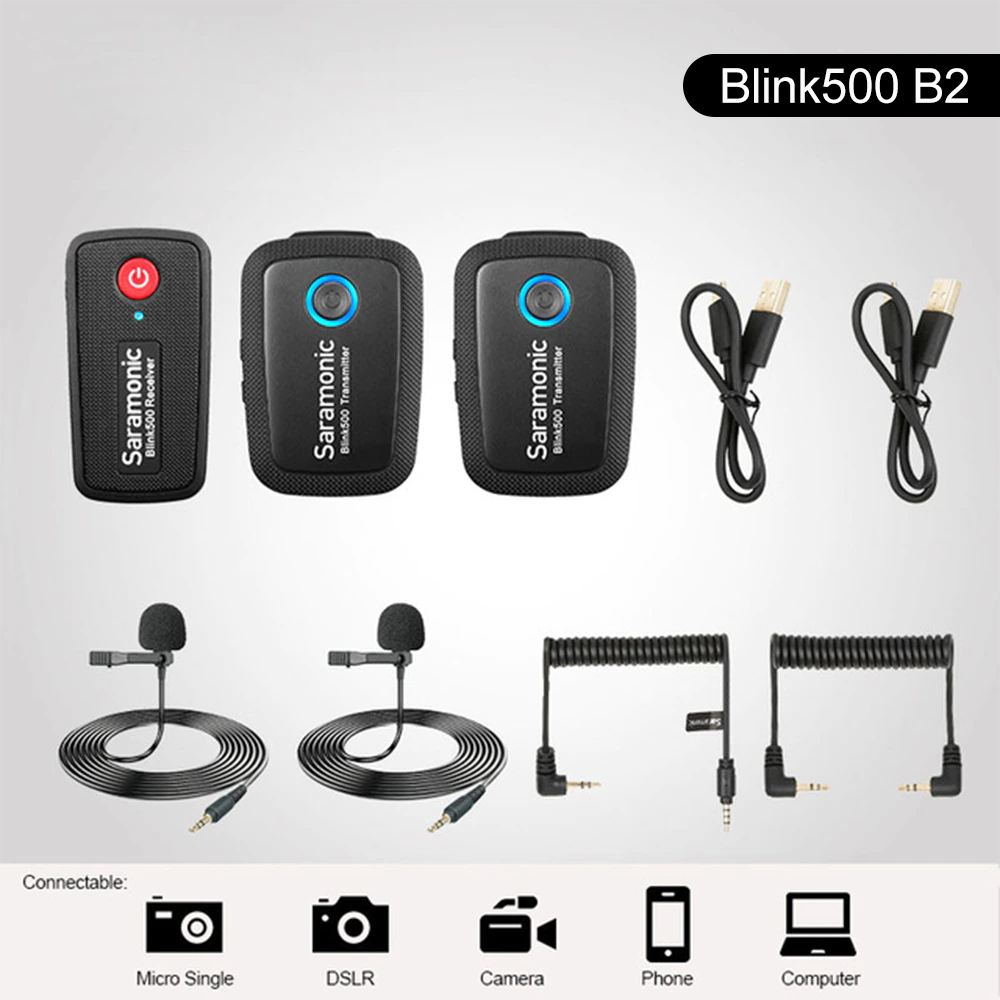 MICRO THU ÂM KHÔNG DÂY SARAMONIC BLINK 500 B2 2 PHÁT + 1 THU | Hàng Chính Hãng