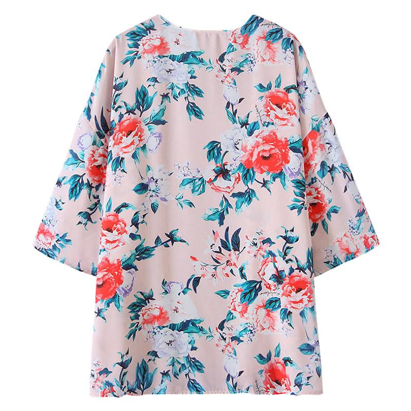 Áo khoác Cardigan in họa tiết hoa đơn giản cho hoạt động mùa hè, đi biển